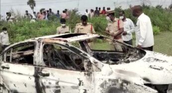 Former BJP Leader Of Telangana Burnt With His Car