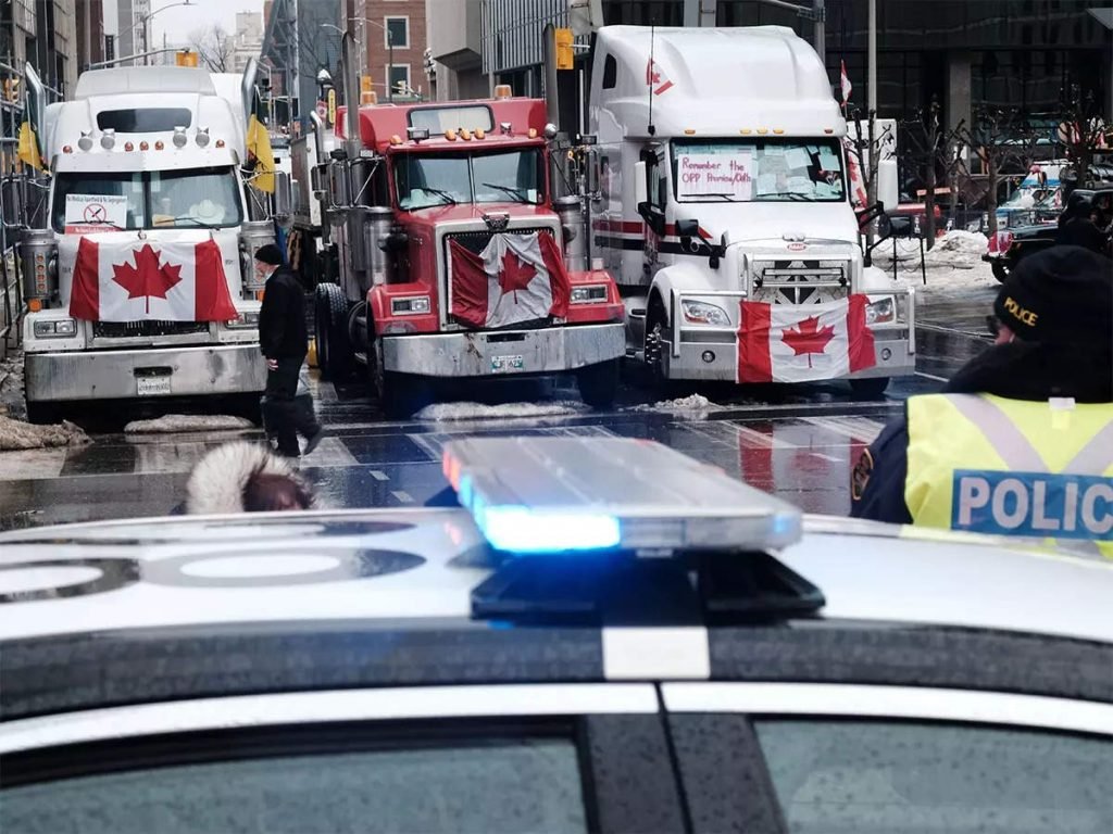 The Protest of truck drivers