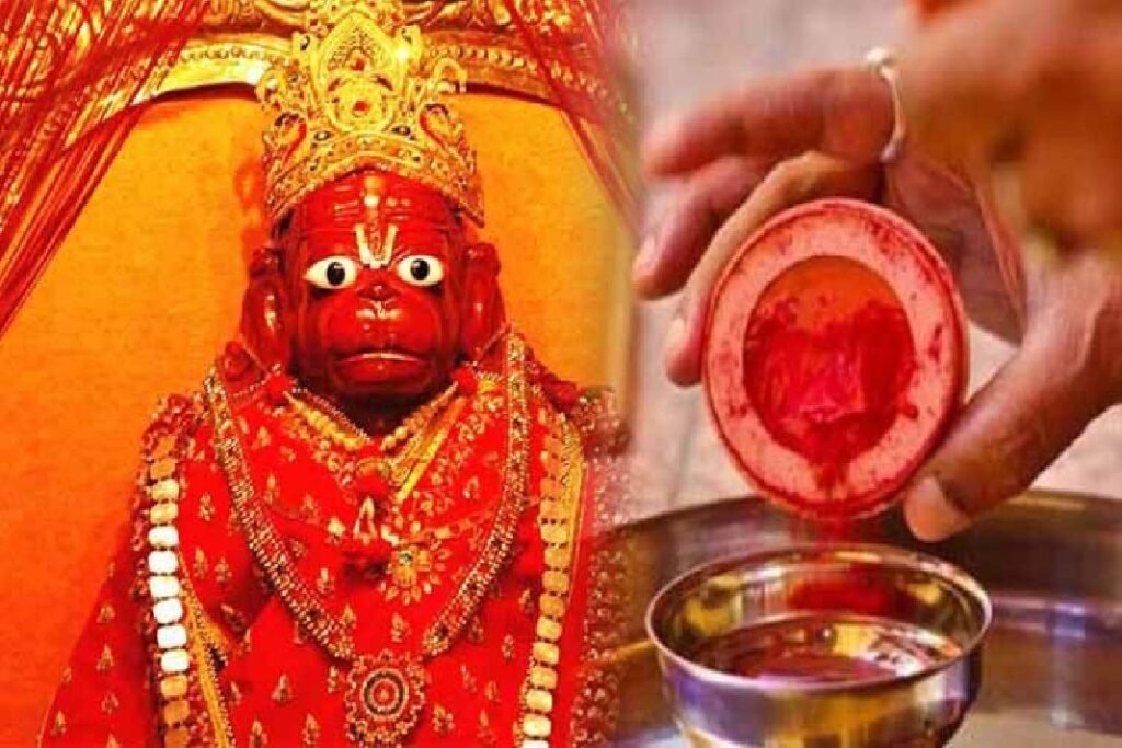 Why is red vermilion offered to Hanuman ji