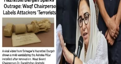 Ashoka Pillar Vandalized at Hazratbal Dargah Sparks Outrage: Waqf Chairperson Labels Attackers ‘Terrorists’
