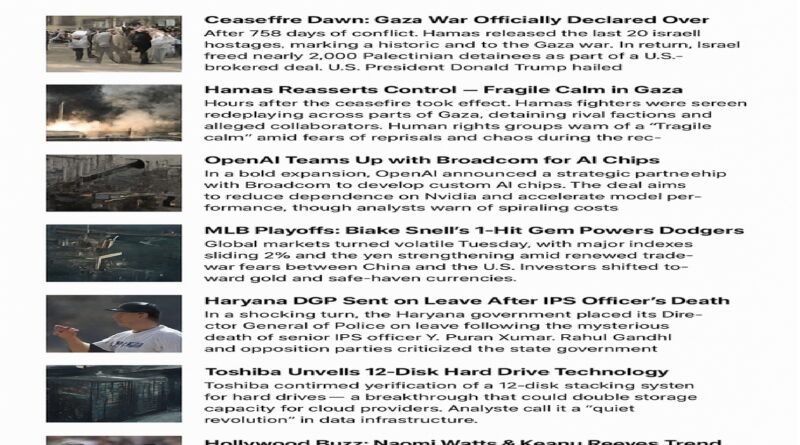 Top 10 News Roundup — October 14, 2025