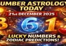 LUCKY NUMBERS TODAY- Sunday, 21st December 2025: These Numbers Can Change Your Day
