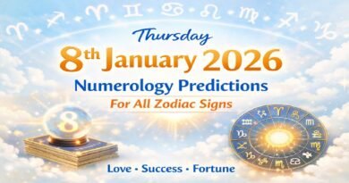 Numerology Predictions for All Zodiac Signs on Thursday, 8th January 2026: Discover Your Success, Love & Fortune