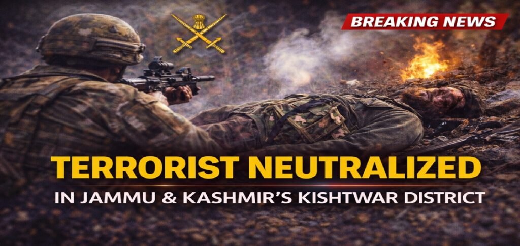 Terrorist Neutralized in Jammu and Kashmir’s Kishtwar District; Security Forces Intensify Anti-Terror Operations