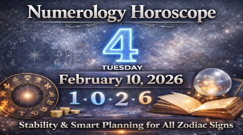 Numerology Horoscope for Tuesday - February 10, 2026: Number 4 Energy Brings Stability and Smart Planning