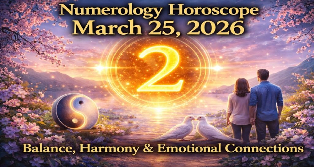 Numerology Horoscope Today: March 25, 2026 – Number 2 Brings Balance, Harmony & Emotional Connections