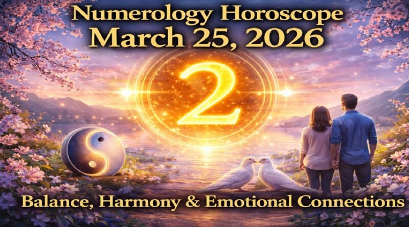Numerology Horoscope Today: March 25, 2026 – Number 2 Brings Balance, Harmony & Emotional Connections