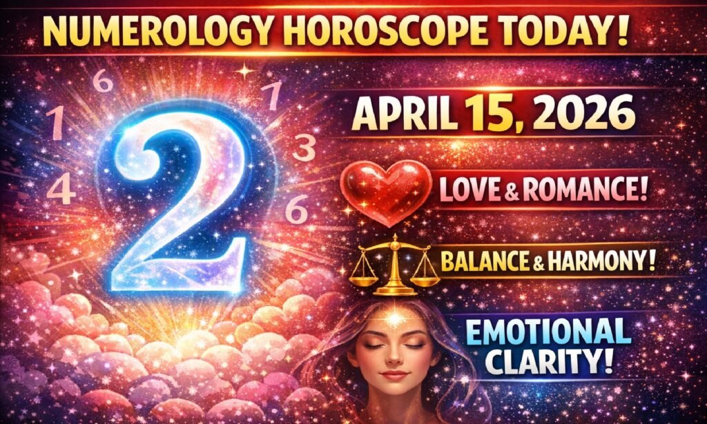 Numerology Horoscope Today: April 15, 2026 – Number 2 Brings Love, Balance & Emotional Clarity