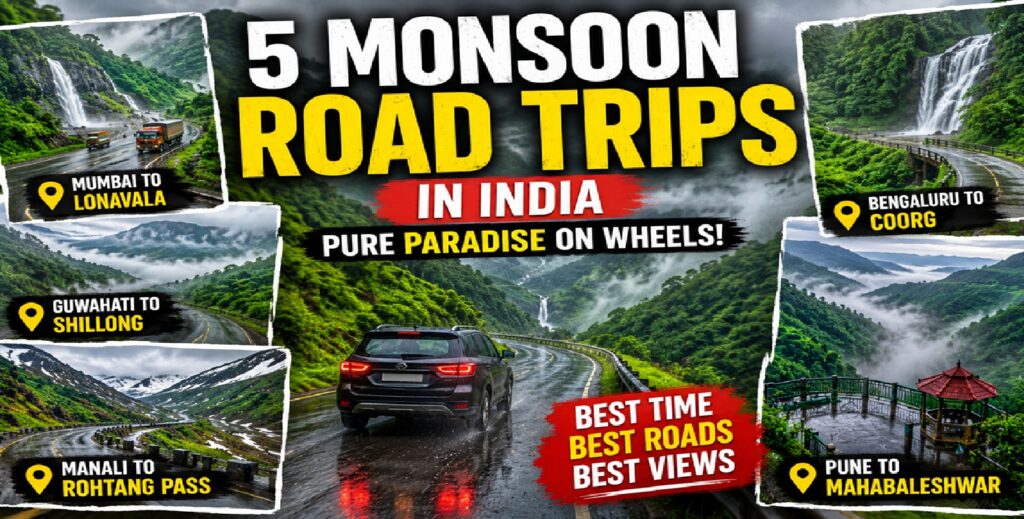 5 Monsoon Road Trip Routes in India That Turn Into a Scenic Paradise During the Rainy Season