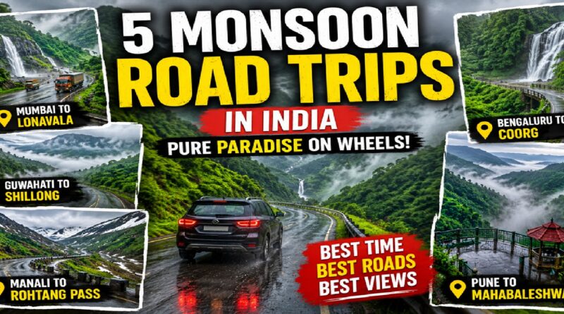 5 Monsoon Road Trip Routes in India That Turn Into a Scenic Paradise During the Rainy Season