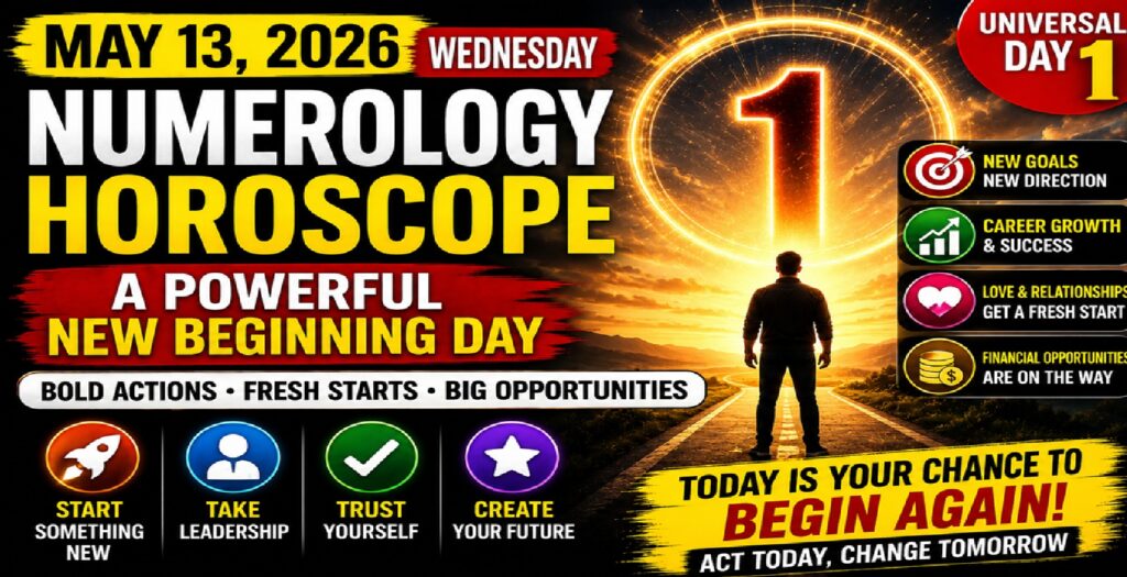 Numerology Horoscope for May 13, 2026 (Wednesday): A Powerful New Beginning Day Filled With Bold Opportunities