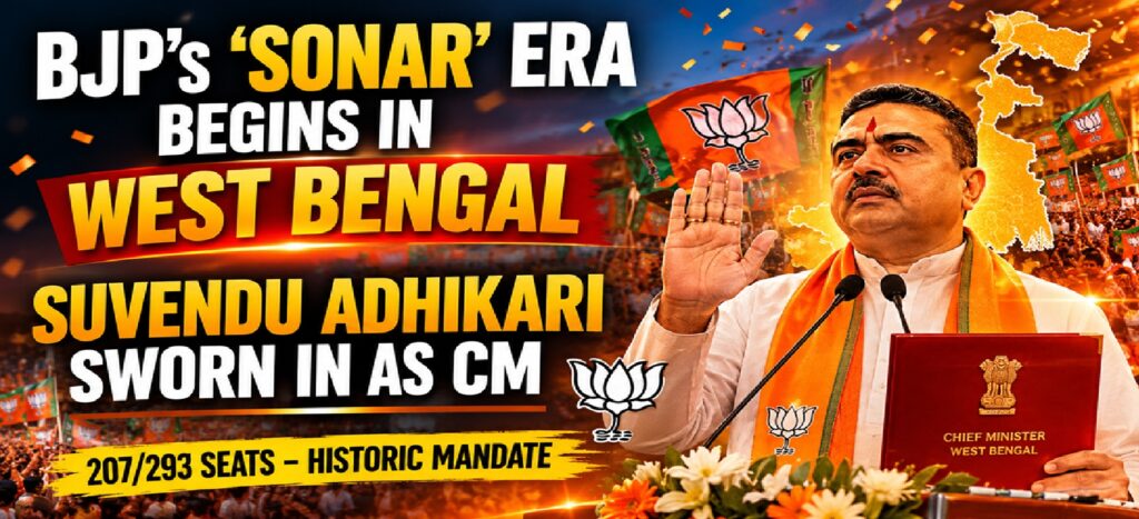 BJP’s ‘Sonar Bangla’ Era Begins: Suvendu Adhikari Sworn In as West Bengal Chief Minister