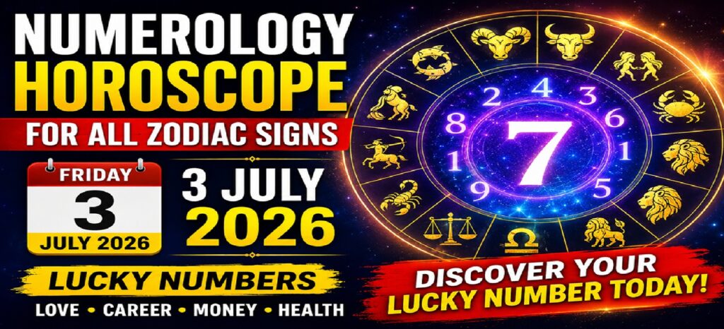 Friday: July 3 - 2026 -  All Zodiac Sign Numerology Horoscopes - Your Career, Love, Money, and Lucky Number Predictions