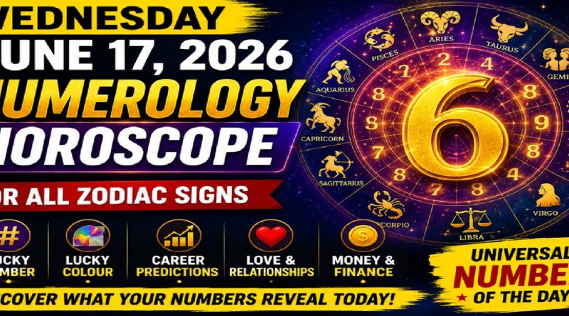 Wednesday - June 17: 2026 Numerology Horoscope | Fortunate Numbers, Job, Love, and Financial Forecasts for Every Sign of the Zodiac