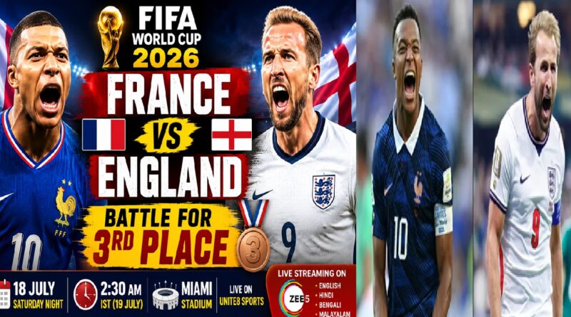 FIFA World Cup 2026: France vs England Third-Place Playoff – Preview, Golden Boot Race, Match Time, Live Streaming & What’s at Stake