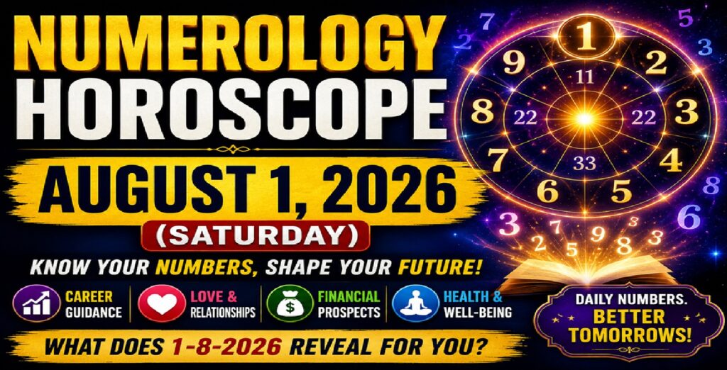 August 1: 2026 – Numerology Horoscope for All Zodiac Signs | Saturday’s Numbers & Cosmic Guidance