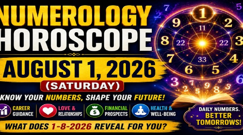 August 1: 2026 – Numerology Horoscope for All Zodiac Signs | Saturday’s Numbers & Cosmic Guidance