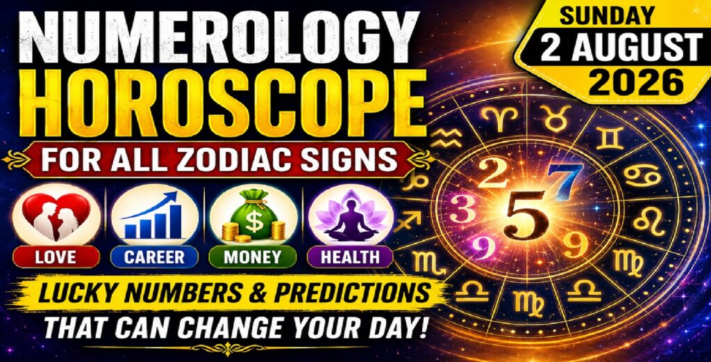 Sunday August 2: 2026 – Numerology Horoscope for All Zodiac Signs | Lucky Numbers, Career, Love & Money Predictions