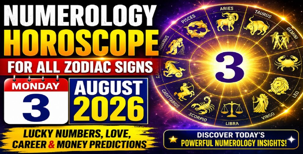 Monday August 3: 2026 – Numerology Horoscope for All Zodiac Signs | Lucky Numbers, Career, Love & Money Predictions