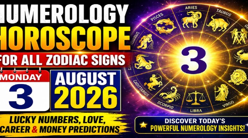 Monday August 3: 2026 – Numerology Horoscope for All Zodiac Signs | Lucky Numbers, Career, Love & Money Predictions