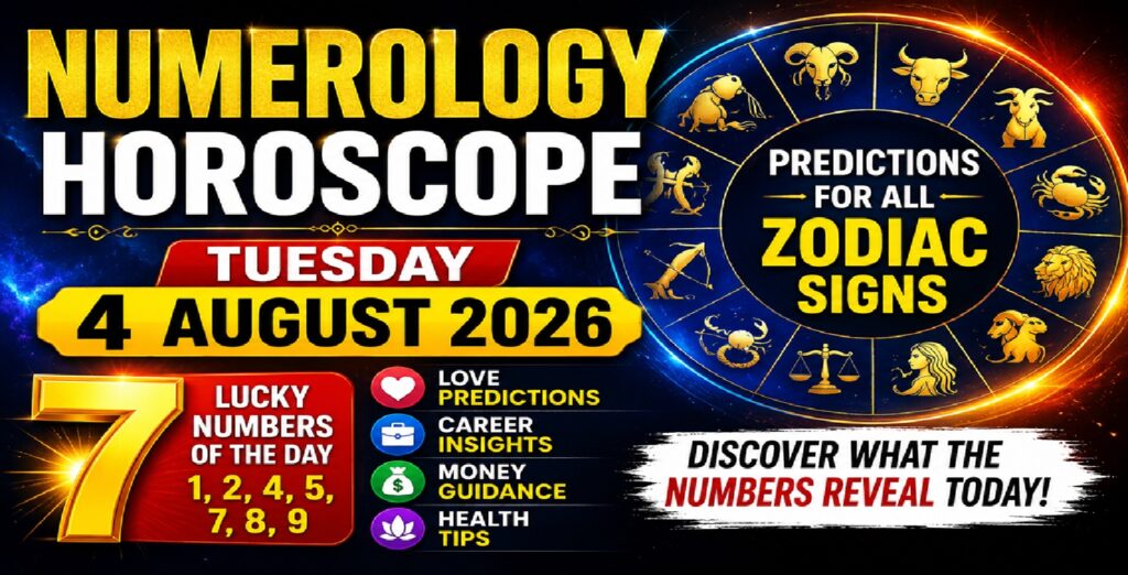 Tuesday August 4 – 2026: Numerology Horoscope for All Zodiac Signs | Your Lucky Number, Career, Love & Money Predictions