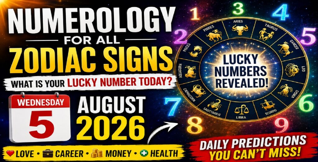 Wednesday August 5: 2026 – Numerology Horoscope for All Zodiac Signs | What Your Lucky Number Reveals Today