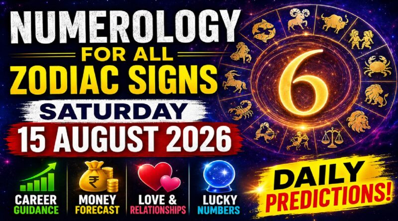 Saturday: August 15 - 2026: Numerology for All Zodiac Signs | Lucky Numbers, Career, Money, and Love Predictions