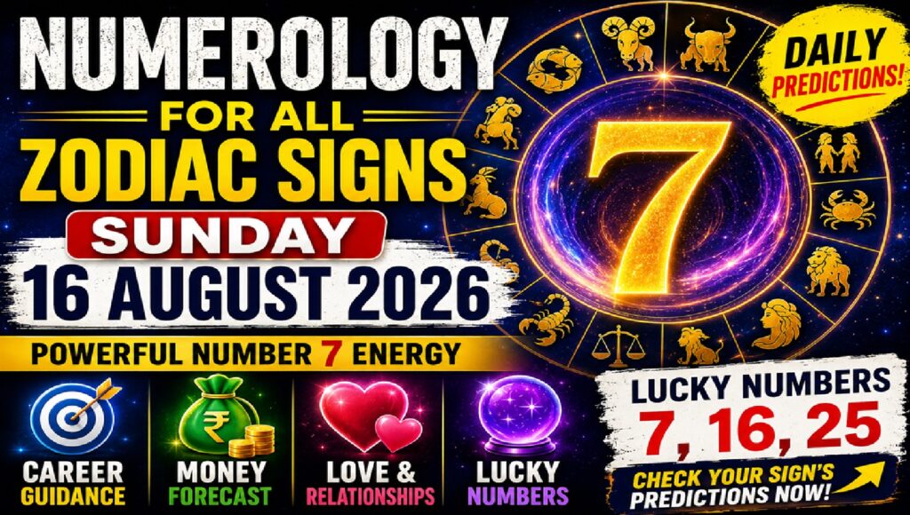 Sunday August 16 - 2026: Numerology for All Zodiac Signs | Lucky Numbers, Career, Money, and Love Predictions