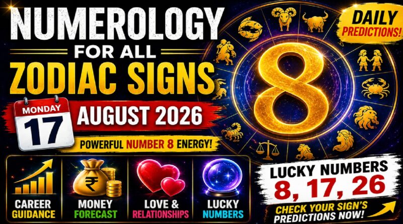 Monday August 17 - 2026:  Numerology for All Zodiac Signs | Lucky Numbers, Career, Money, and Love Predictions