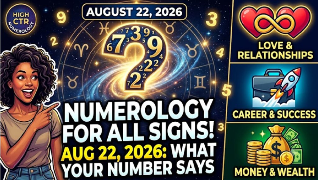 Saturday August 22 - 2026: Numerology for All Zodiac Signs | What Your Number Says About Love, Career and Money