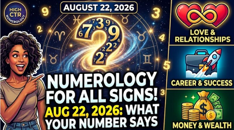 Saturday August 22 - 2026: Numerology for All Zodiac Signs | What Your Number Says About Love, Career and Money
