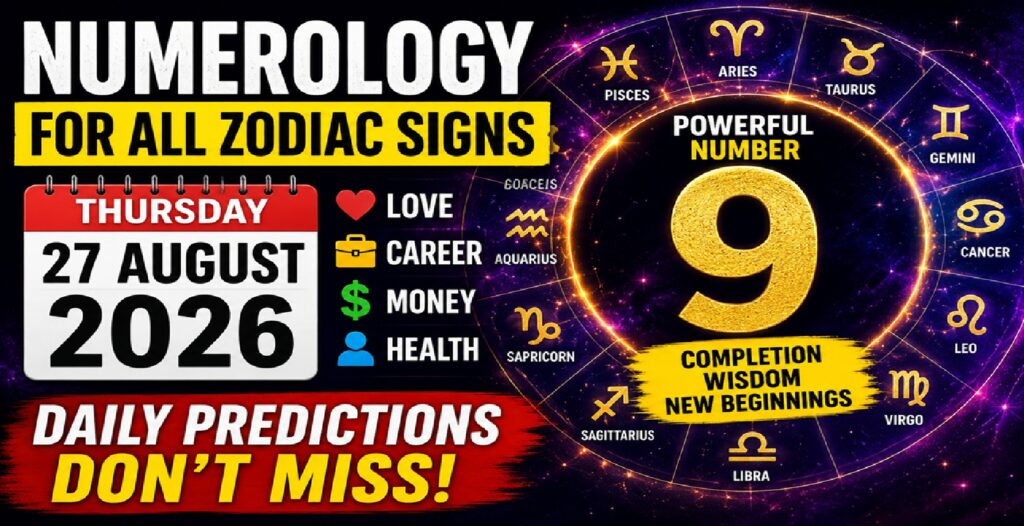 Number 9 Brings a Powerful Day of Completion and Change | Numerology for All Zodiac Signs Today, August 27, 2026