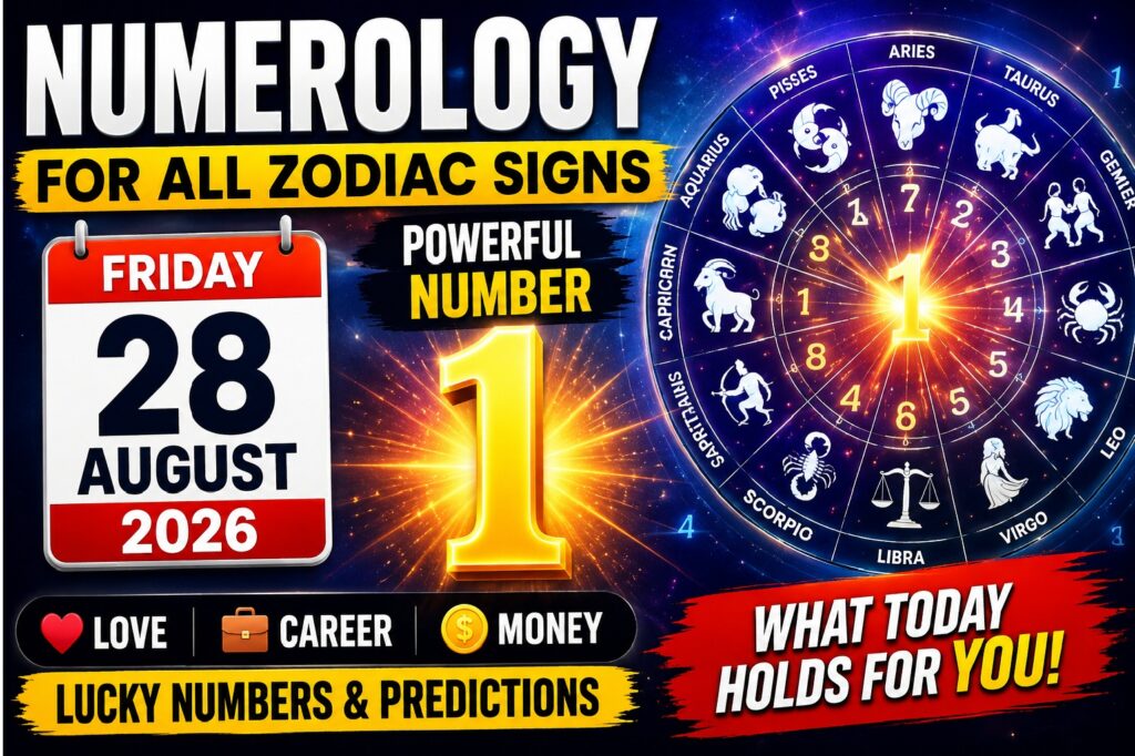 August 28 2026: Numerology Today | Powerful Number 1 Energy Brings New Beginnings — Predictions for All Zodiac Signs