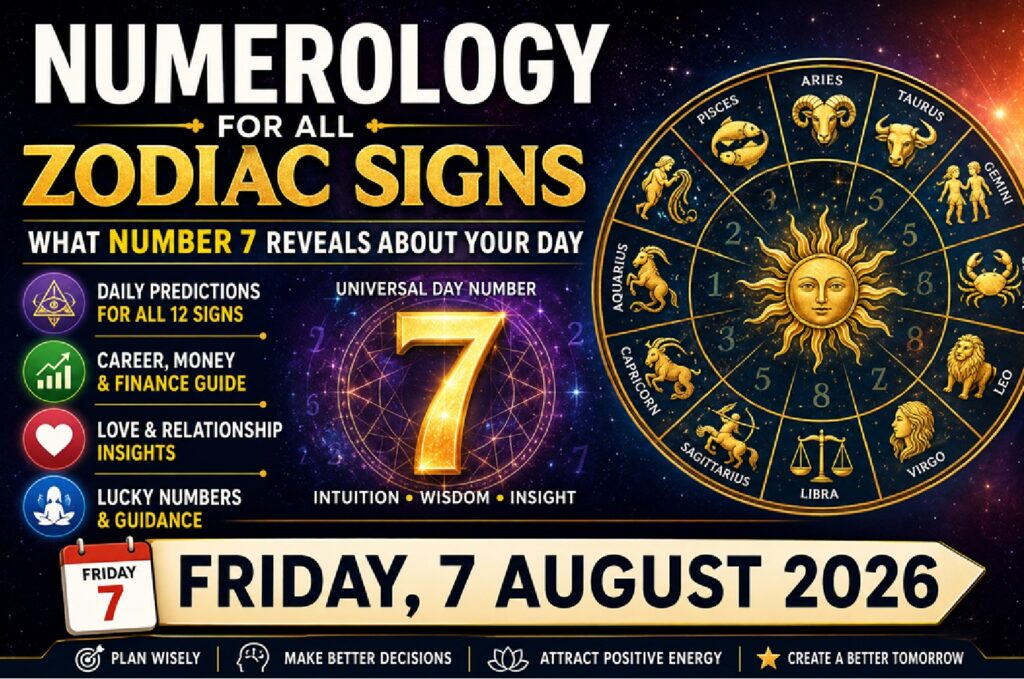 Friday August 7 -  2026: Numerology for All Zodiac Signs Today | What Number 7 Reveals About Your Day