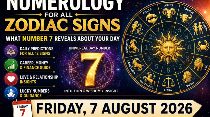 Friday August 7 -  2026: Numerology for All Zodiac Signs Today | What Number 7 Reveals About Your Day