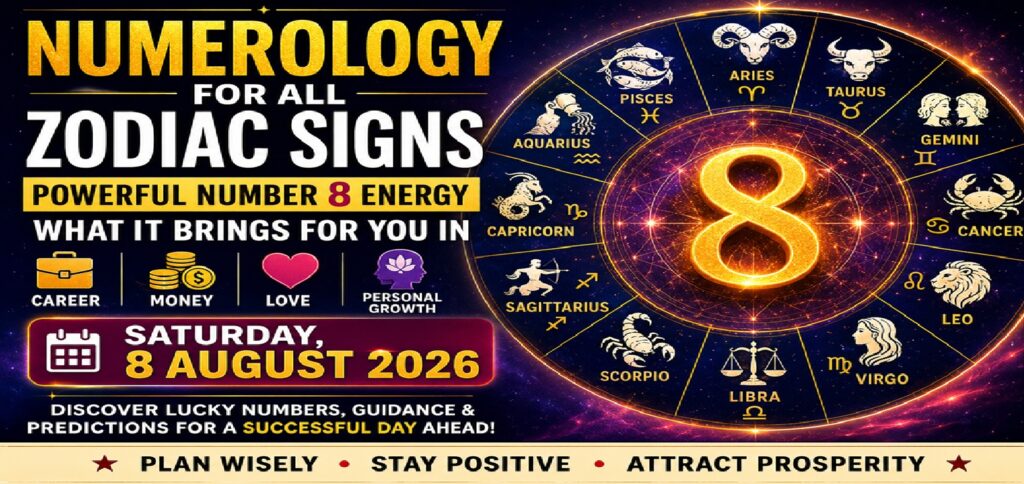Saturday August 8 - 2026: Numerology for All Zodiac Signs | Powerful Number 8 Energy Brings Career, Money, and Relationship Signals