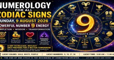 Sunday August 9 - 2026: Numerology for All Zodiac Signs | Number 9 Brings Powerful Energy of Change, Closure, and New Beginnings