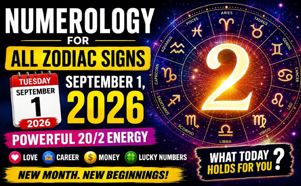 Numerology Today - September 1, 2026: Strong New-Month Energy for Every Sign of the Zodiac: Examine Your Lucky Numbers, Career, Love, and Money