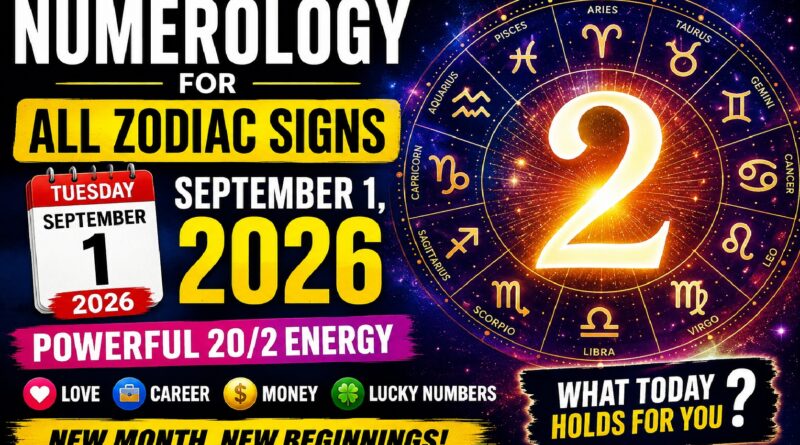 Numerology Today - September 1, 2026: Strong New-Month Energy for Every Sign of the Zodiac: Examine Your Lucky Numbers, Career, Love, and Money