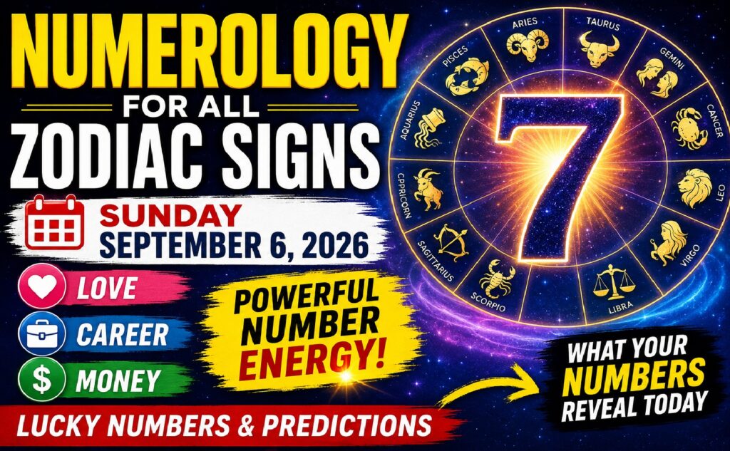Sunday - September 6, 2026: Numerology for All Zodiac Signs | A Powerful Day of Completion, Reflection and New Opportunities