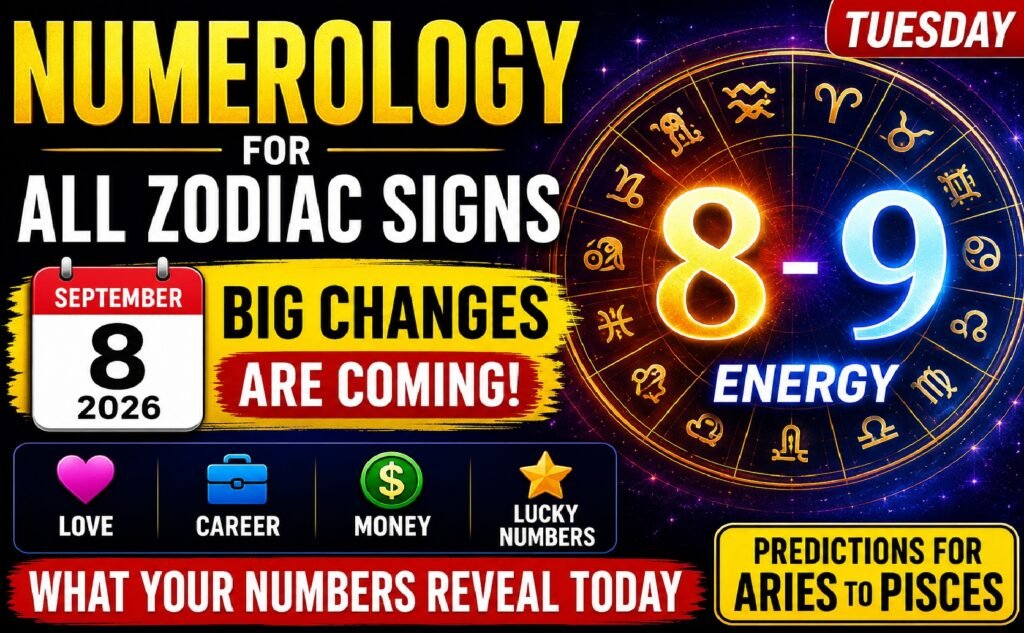 Numerology Today - September 8, 2026: Powerful 8–9 Energy Could Bring Big Changes for These Zodiac Signs