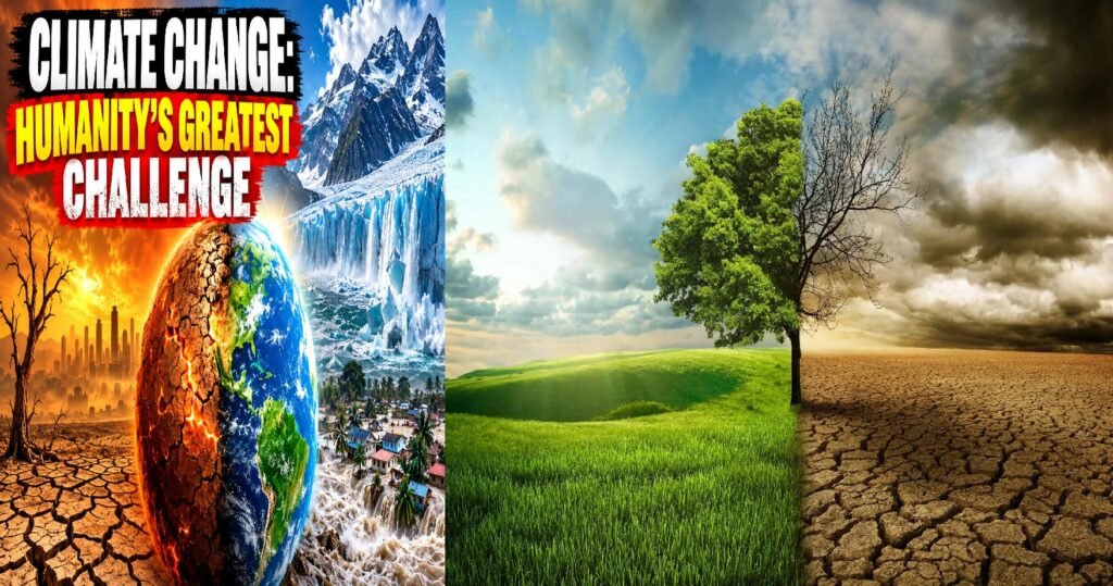 Climate change impacts across the world, including melting Himalayan glaciers, drought-affected farmland and extreme weather events.