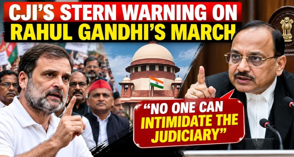 Rahul Gandhi and INDIA bloc leaders during Supreme Court march amid SIR voter deletion controversy in October 2026.